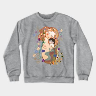 Kokeshis Mother and child of Klimt Crewneck Sweatshirt